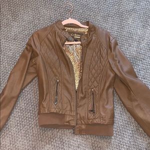 Light brown leather jacket
